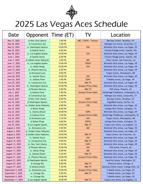 aces lbrands schedule