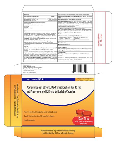 Acetaminophen 325 Mg Dextromethorphan Phenylephrine