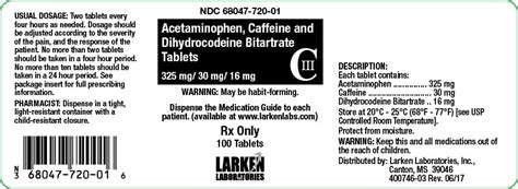Acetaminophen Caffeine Dihydrocodeine