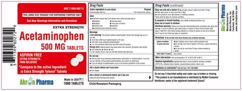 Acetaminophen Extra Strength Dose