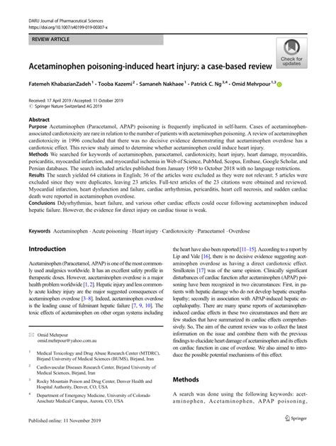 Acetaminophen Heart Issues