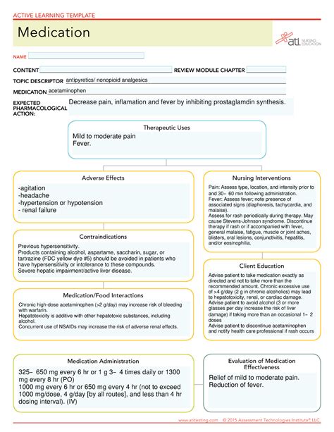 acetaminophen side effects nursing