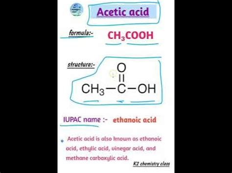 acetic acid formula iupac name