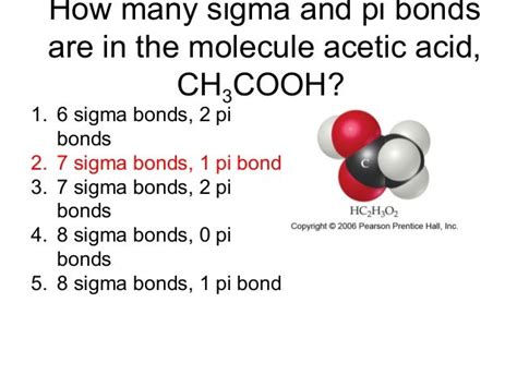 acetic acid sigma bonds