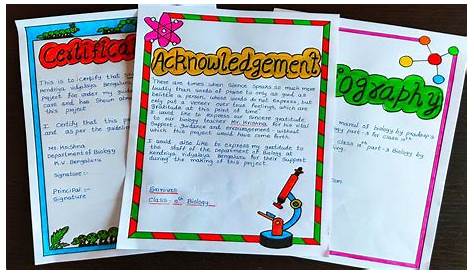 Acknowledgement for Biology Project (8 Samples)