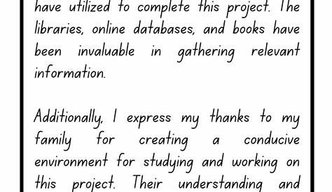 Acknowledgement For Project Class 12 Design - How To Create A