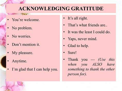 Acknowledging gratitude