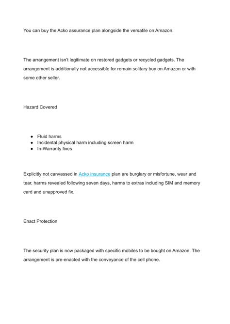 Acko Screen Protection Plan Amazon