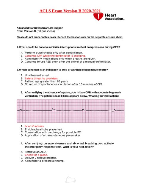 acls 2020 test answers