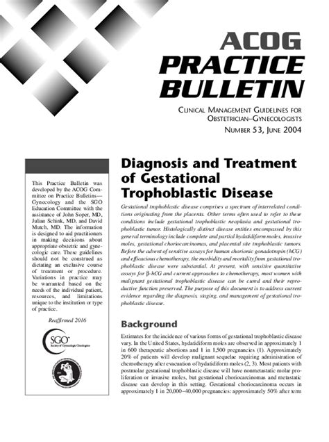 acog practice bulletin 162