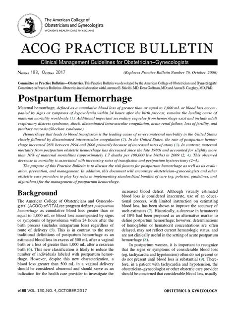 acog practice bulletin 183