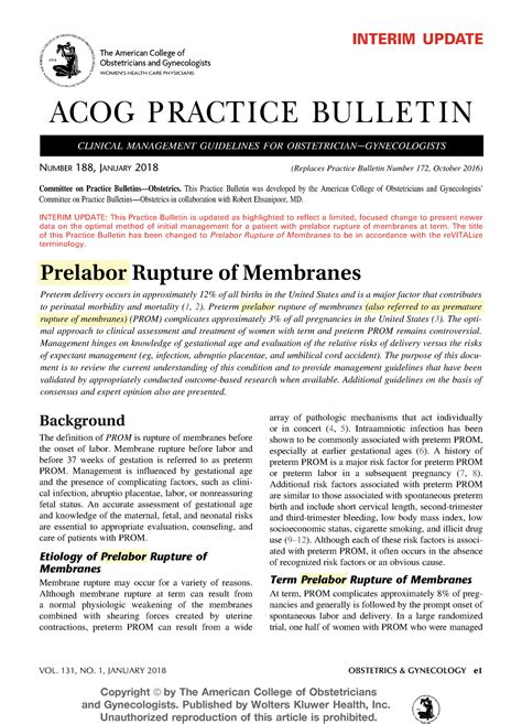 acog practice bulletin 188