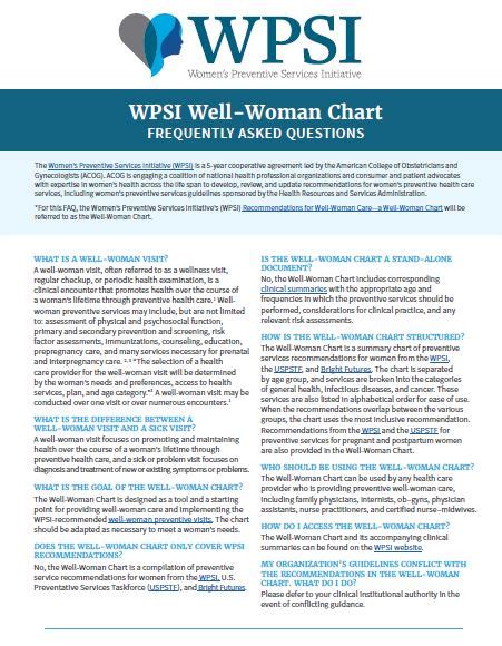 acog well woman guidelines