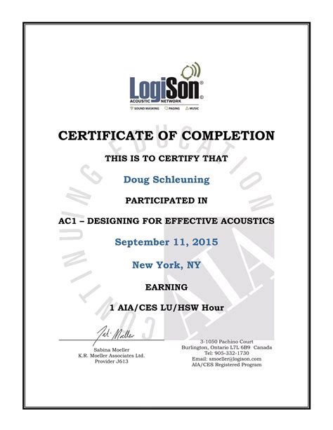 Acoustic Design Certificate