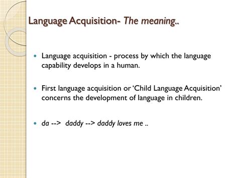 acquisition of language meaning