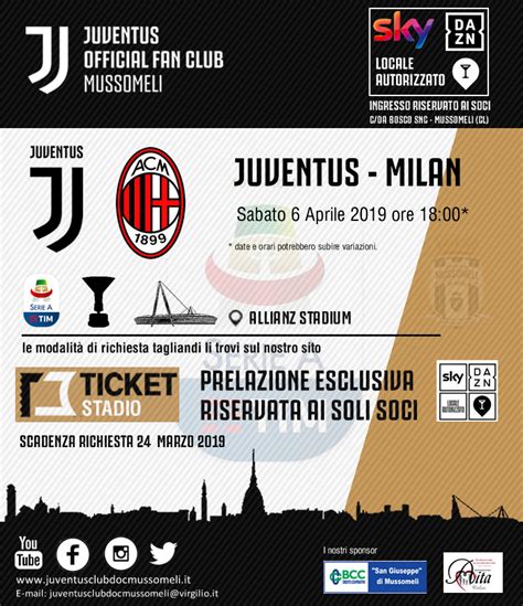 acquisto biglietti juventus milan