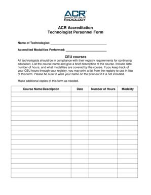 Acr Personnel Forms Technologist