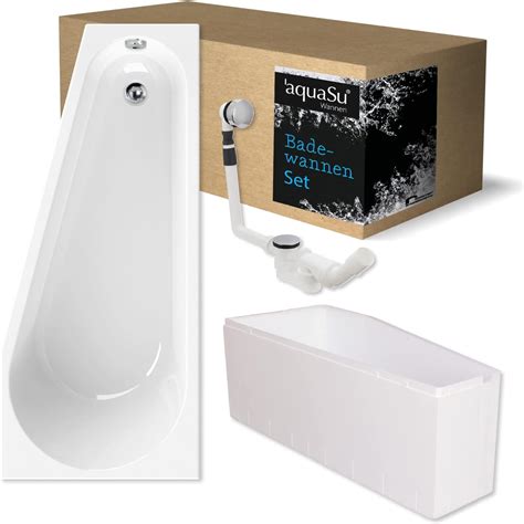 Freistehende Badewanne TERRA Acryl Weiß matt 186x88x60 cm Standarmatur