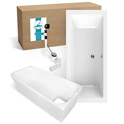 Details zu Freistehende Badewanne Standbadewanne Acryl JAZZ PLUS weiß 170 x 80 cm Armatur Baterie