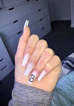 Acrylic Bf Initials On Nails