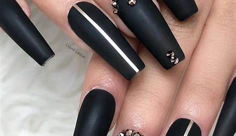 Acrylic Nail Designs Black Long s nails Dark Long