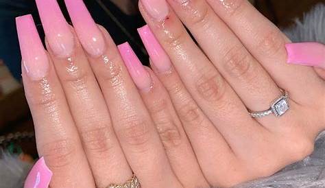 Ombré Pink Acrylic Gel Nails Colorful nail designs, Acrylic gel, Gel
