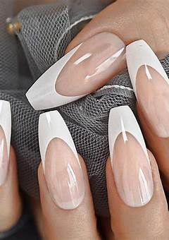 Acrylic Nails Coffin French Tip