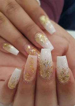 Acrylic White And Gold Nails: The Trendy Nail Design Of 2023