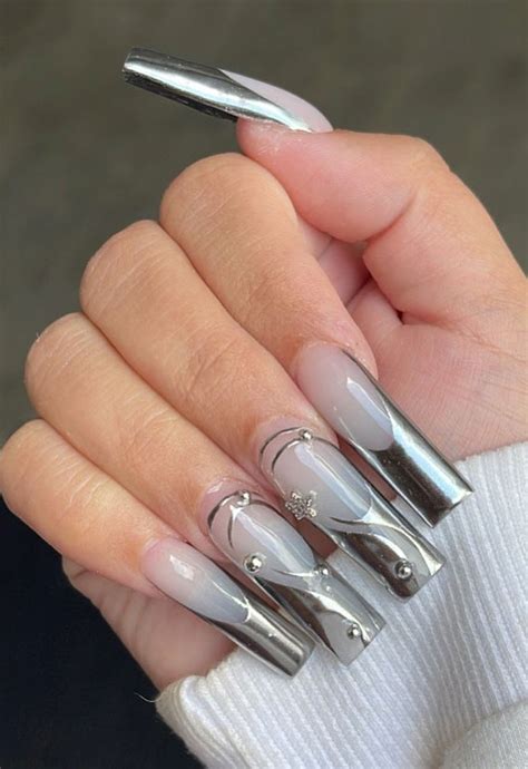 Acrylic Overlay Nails Chrome