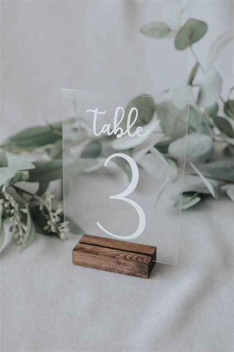 Acrylic Table Numbers Fall Wedding