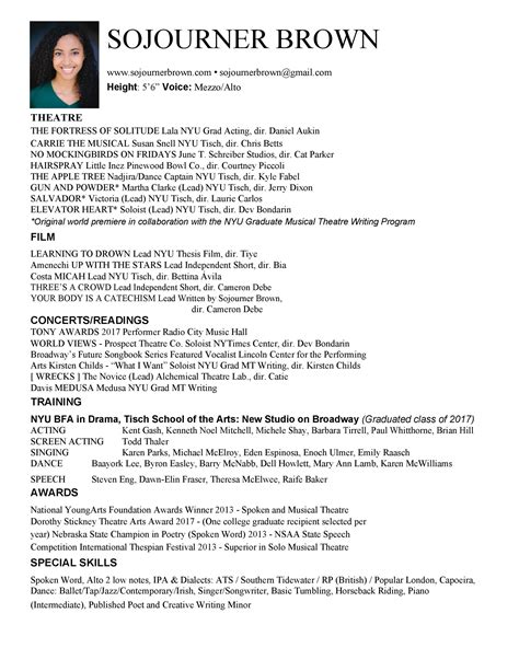 Acting Resumes Examples