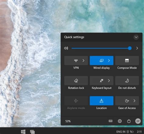 action center windows 10 bluetooth in pc