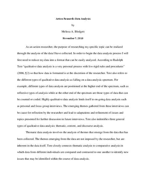 action research data analysis example