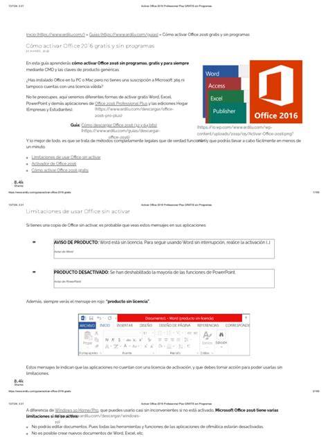 Como Activar Office Professional Plus 2016 (32 y 64 Bits