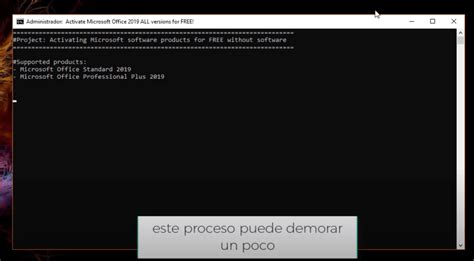 activar project 2019 cmd