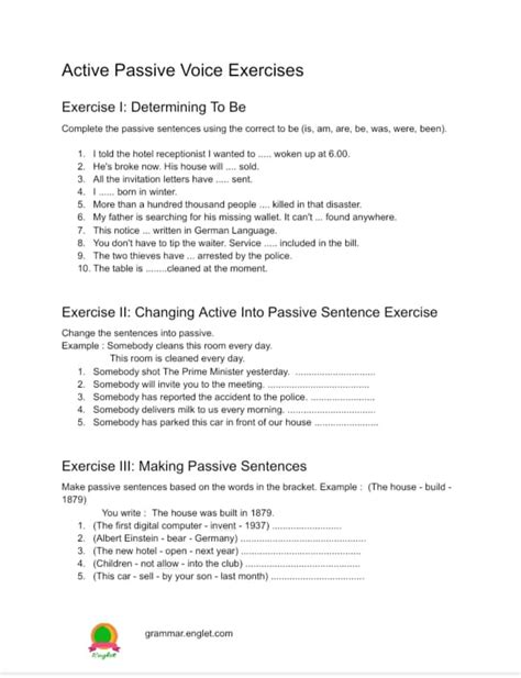 active and passive voice exercises with answers for class 9 icse pdf