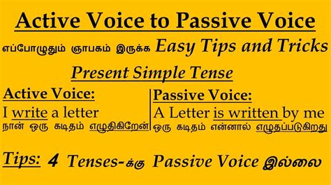 active and passive voice meaning and examples in tamil