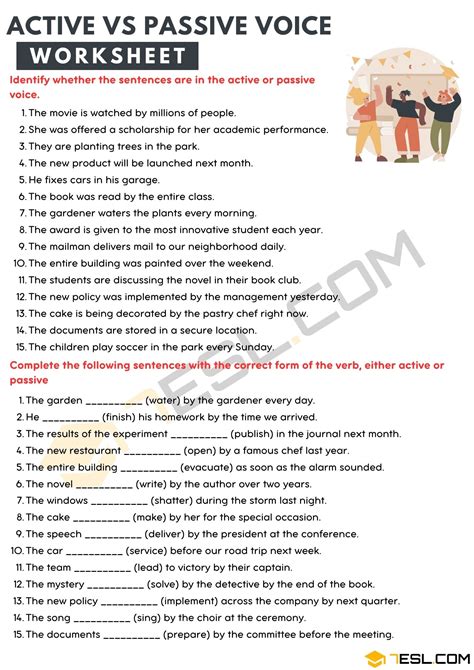 active and passive voice with answers for class 8