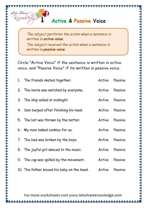 active passive voice worksheet with answers