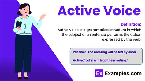 active voice meaning and examples with answers