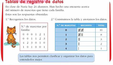 Matemáticas 3º primaria: TABLAS DE REGISTRO Y SU REPRESENTACIÓN