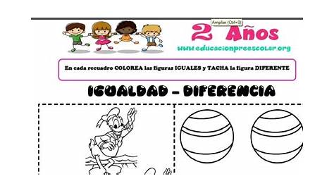 Igualdad y Diferencia Para Niños de 2 Años — Educación Preescolar