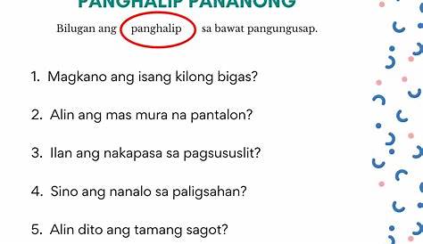 panghalip pamatlig worksheets - philippin news collections
