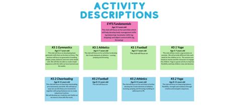 activity description example for students