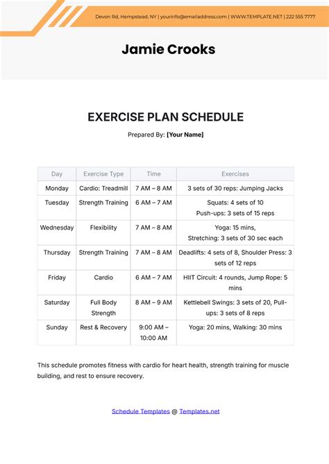 Activity Plan For Exercise