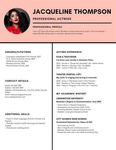 5 Tips Actress Resume