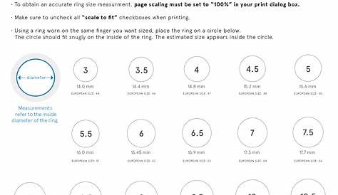 Actual Ring Size Chart For Iphone 6 Best Men's Printable