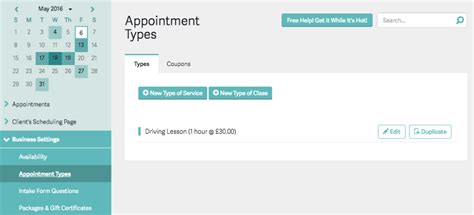 acuity scheduling by type