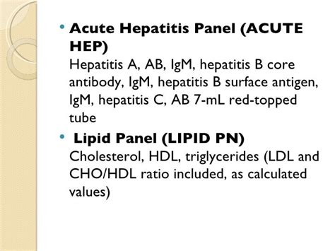 acute hepatitis panel includes