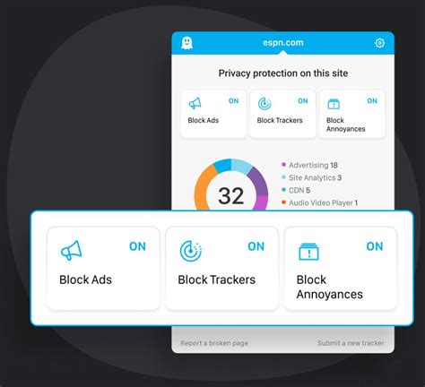 Ad blocker and tracker blocker browser extensions for privacy